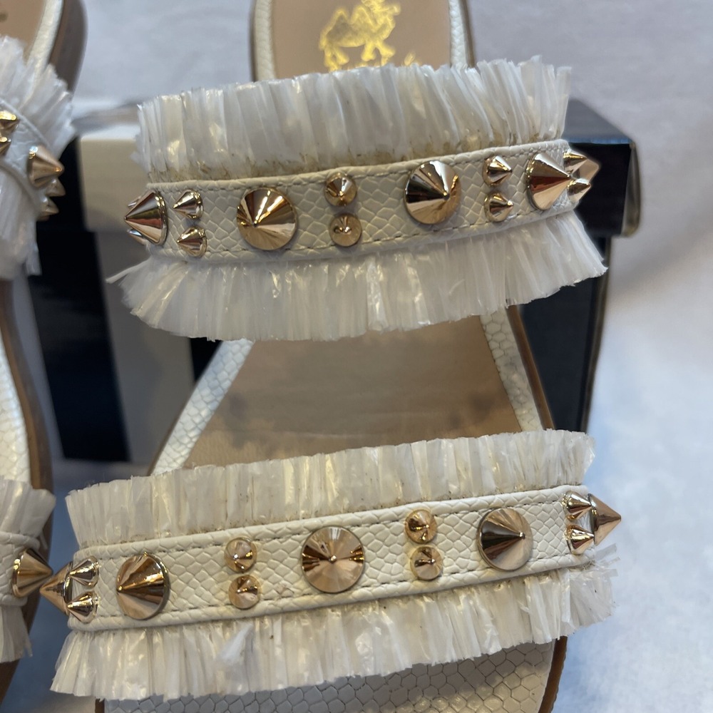 Camel Threads Women's Size 8 Blair Pearl Fridge Spike Sandal - Picture 10 of 12